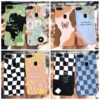 เคสโทรศัพท์ ซิลิโคนนิ่ม ลายตาราง สีแคนดี้ แฟชั่น สําหรับ OPPO A12 Case CPH2083 CPH2077 A5S AX5S CPH1909 A7 AX7 A 5S