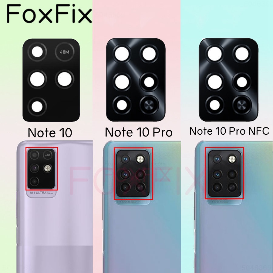 สําหรับ Infinix หมายเหตุ 10 Pro NFC กล้องด้านหลังฝาครอบเลนส์เปลี่ยน + สติกเกอร์กาว Note10 X693 X695 