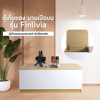 ECF Furniture ตู้เก็บของ บานเปิดบน รุ่น Finlivia ตู้เก็บของอเนกประสงค์ เก็บได้สารพัดสิ่ง