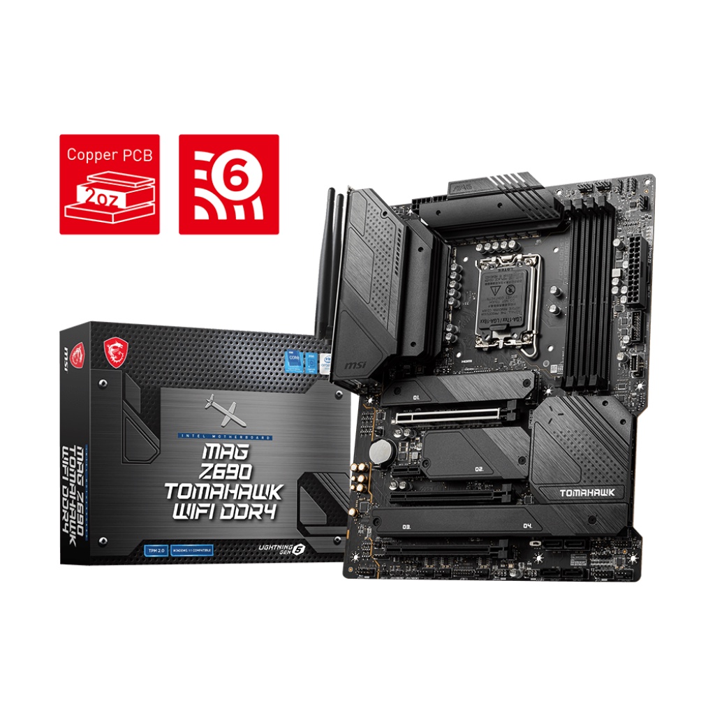 Mainboard(เมนบอร์ด) MSI MAG Z690 TOMAHAWK  WIFI DDR4 Socket 1700 Supports 12th/ 13th Gen Intel® Core
