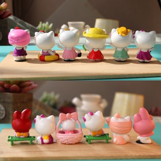 ตุ๊กตาฟิกเกอร์ Pvc รูปการ์ตูน Kt Cat Kawaii Hello Kitty ขนาด 5 ซม. สําหรับตกแต่งเค้กวันเกิดเด็ก 6 ชิ้น ต่อชุด C3UR