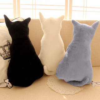 【AG】Cat Stuffed Pillow Super Soft Animal Design Plush Solid Color Doll Pillow for Living Room