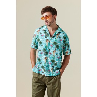 MAKAI เสื้อเชิ้ต เสื้อฮาวาย ผ้าเรยอน รุ่น OKINAWA Hawaiian Shirt