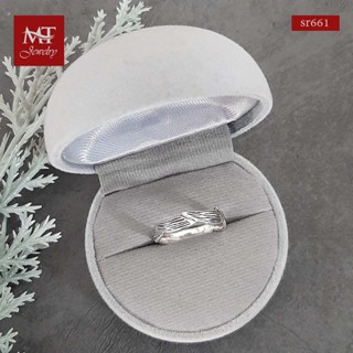 MT แหวนเงินแท้ รูปปีกนก รอบวง ไซส์: 51, 54, 56, 58 Solid 925 Sterling Silver Ring (sr661) MT Jewelry มณีธารา