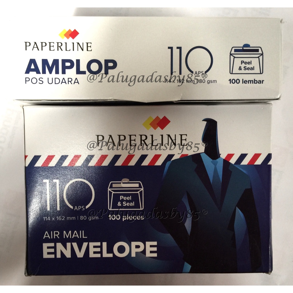 Paperline 110 ซองกาว Airmail (1 แพ็ค มี 100 แผ่น) 11.4 x 16.2 ซม. / 110 APS Paperline Envelopes / 11