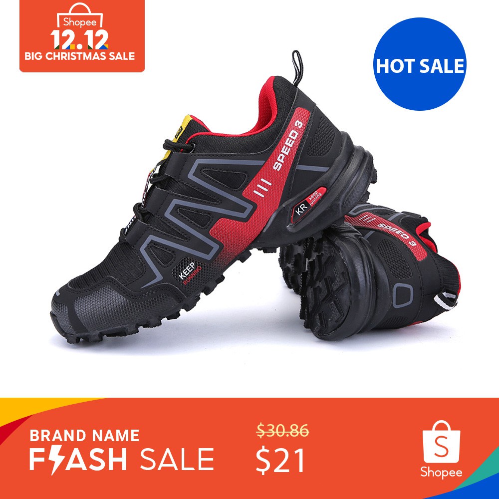 Solomon รองเท้ากีฬาผู้ชายรองเท้าเดินป่ากลางแจ้งกันน้ํารองเท้าผ้าใบเดินป่า 6KMO