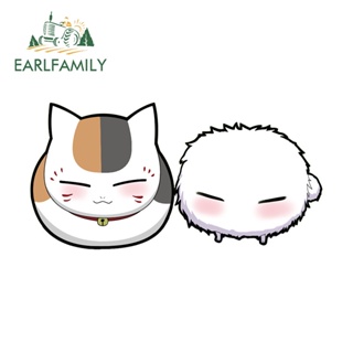 Earlfamily สติกเกอร์ กันน้ํา กันรอยขีดข่วน ลายอนิเมะ แมว ขนาด 13 ซม. x 6.6 ซม. สําหรับตกแต่งกระจกรถยนต์ รถจักรยานยนต์