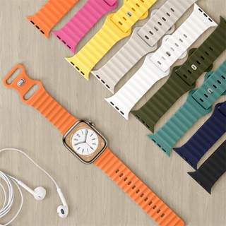 สายนาฬิกาข้อมือซิลิโคน สําหรับ iWatch band 49 มม. 45 มม. 41 มม. iWatch Series 8 7 6 5 4 3 2 1 SE