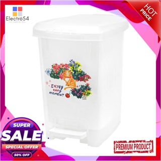 RECTANGULAR ถังขยะเหยียบเหลี่ยม ACCO X-JEEP 10 ลิตร สีใส/ขาวRECTANGULAR PEDAL DUSTBIN ACCO X-JEEP 10L CLEAR/WHITE