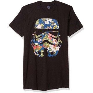 เสื้อยืดผ้าฝ้ายสไตล์ใหม่ เสื้อยืดคอวีผู้ชาย Fifth Sun Mens Star Wars Storm Flowers T-Shirt, Black, X-large t shirt_04