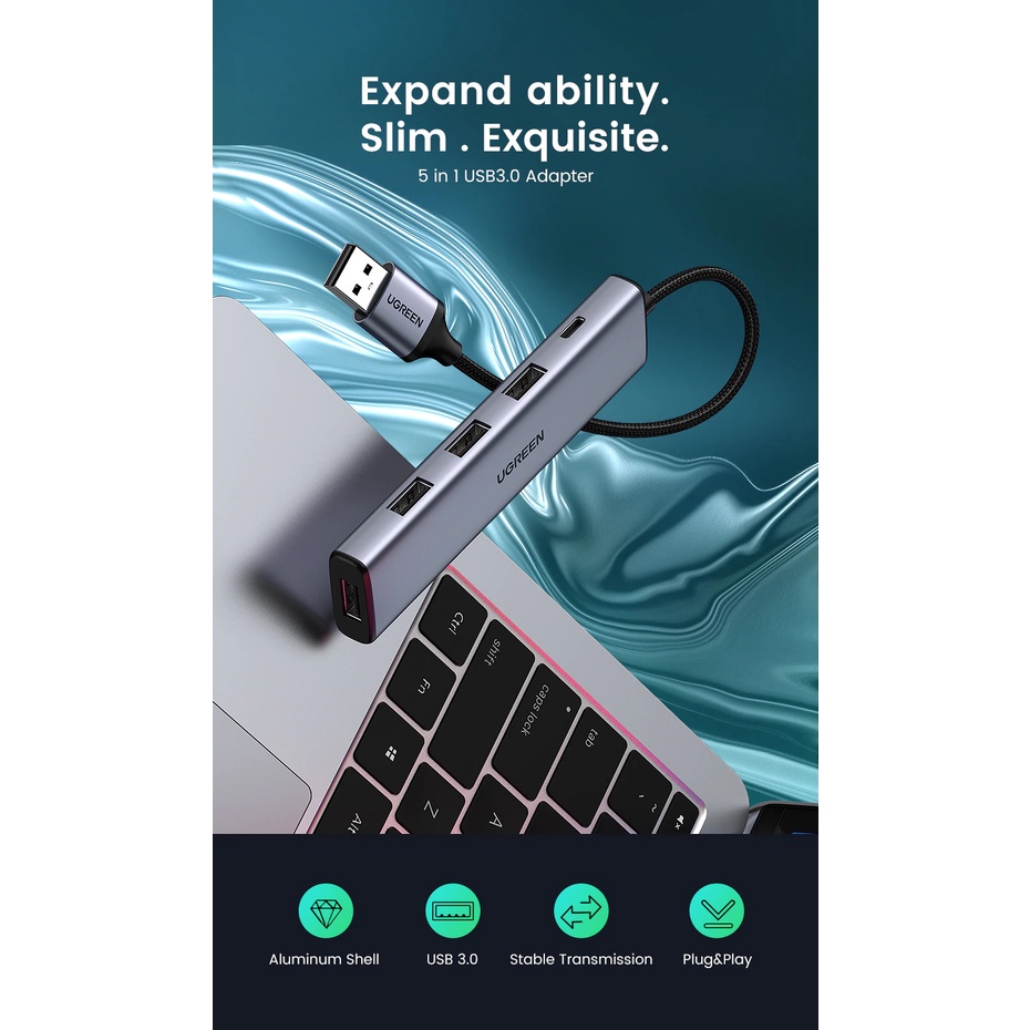 USB3.0 Expansion Hub with PD 4 Port UGREEN 20805