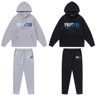 Trapstar ชุดเสื้อกันหนาว ผ้าขนหนู ผ้าฟลีซ ปักลาย สีขาว สีฟ้า