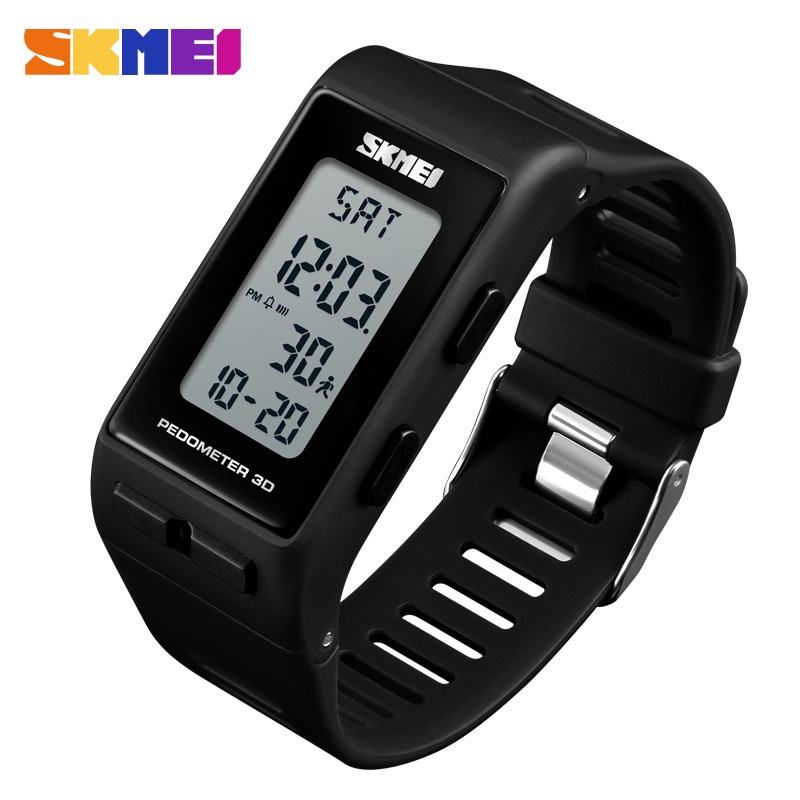 SKMEI นาฬิกาข้อมือดิจิทัล LED จับเวลาได้ กันน้ำ แฟชั่นสำหรับทุกเพศ