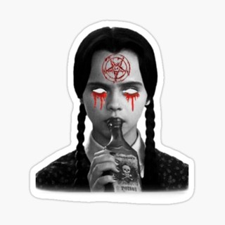 สติ๊กเกอร์กันน้ำ สติ๊กเกอร์ติดรถ แม่เหล็กติดตู้เย็น Wednesday Addams Jenna Ortega WEDA15