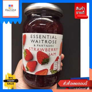 Waitrose Essential Strawberry Jam แยม สตรอเบอร์รี่  เวทโทรส เอสเซนเชี่ยว454 กรัม ร