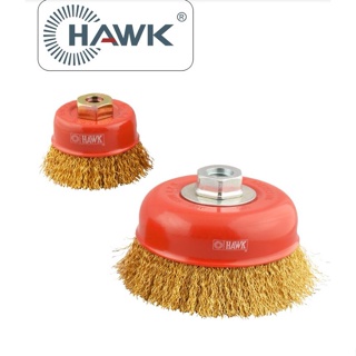 HAWK HA-0301004 แปรงลวดถ้วยสีทอง 75MMX10X1.5 แปรงลวดถ้วย 75MM 10Mเกลียว1.5 613062-3108