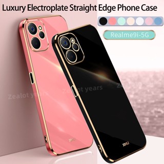 เคสโทรศัพท์มือถือแบบนิ่ม กันกระแทก ขอบตรง หรูหรา สําหรับ Realme 9i 5G Realme9i