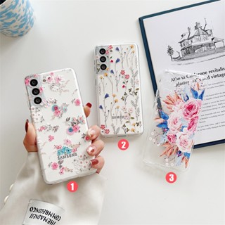 เคสโทรศัพท์มือถือแบบนิ่ม TPU กันกระแทก ลายดอกไม้ สีชมพู สําหรับ Samsung GalaxyS23+ Ultra A22 A32 A42 A82 A13 A33 A53 A73 A71 A51 A52s A72 4G 5G