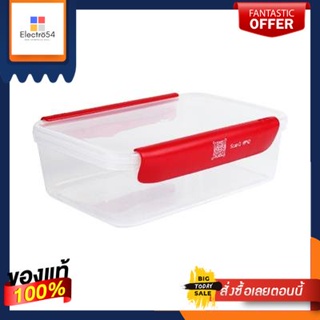 กล่องอาหารทรงเหลี่ยมฝาล็อก KIGI รุ่น JCP-9132 ความจุ 1,200 มล. สีใส - แดงSquare food box with lock lid KIGI Model JCP-91