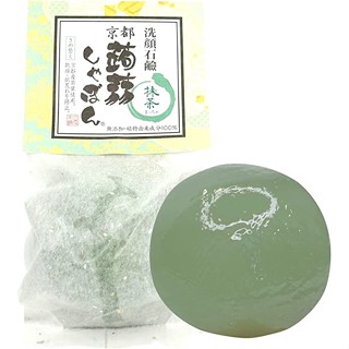 Konnyaku Shabon Kyoto Konnyaku Shabon Matcha (80g) สบู่ทำความสะอาดผิวประกอบด้วย Ceramide (ปราศจากสารเติมแต่ง/เนื้อสัมผัสไม่สม่ำเสมอ/ให้ความชุ่มชื้น) สำหรับผิวแห้งและผิวบอบบาง Detergent/Rare/Cute/Dry skin/Moisturizing/Sensitive skin/Made in Japan/Skin