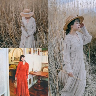 เดรสโบฮีเมียน  เเม๊กซี่เดรส ชุดเดรสผู้หญิง เดรสยาว