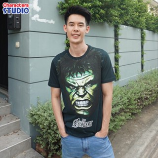 Marvel Men Hulk T-Shirt - เสื้อยืดผู้ชายลายฮัค สินค้าลิขสิทธ์แท้100% characters studio_04