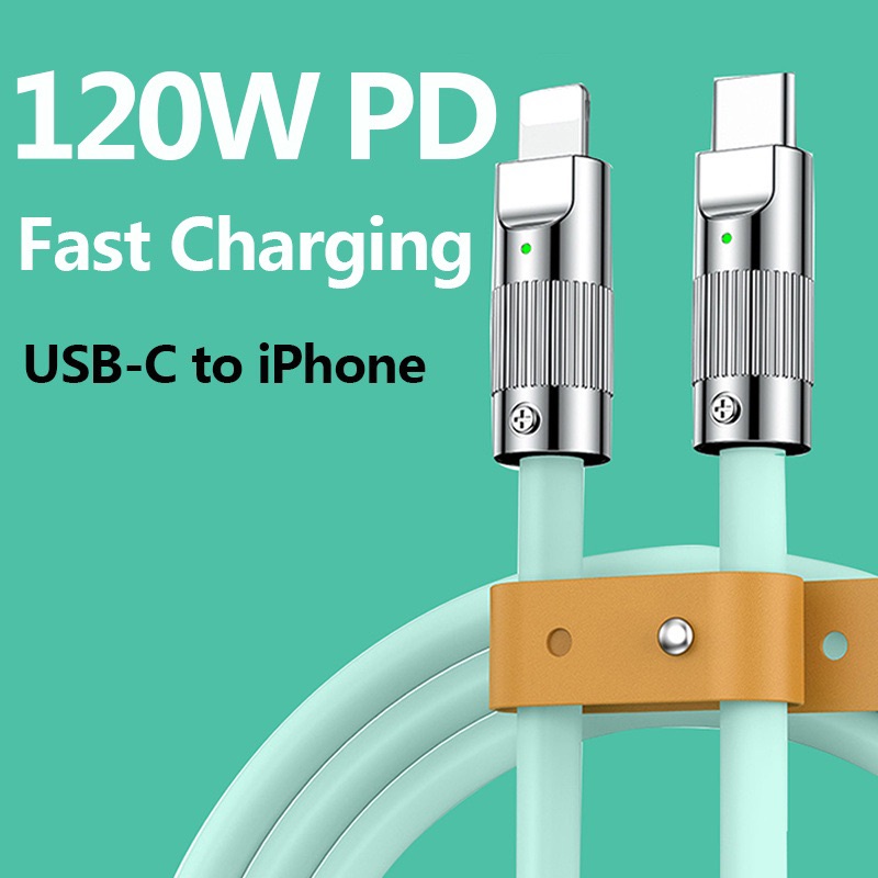 สายเคเบิลซิลิโคน 120W 6A USB Type C สําหรับ Huawei Mate 40 Pro P40 Samsung S20