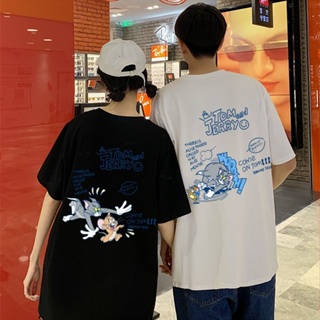 S-3XL Tom and Jerry Couple T Shirt Unisex Casual Short Sleeve T-shirt Top_05