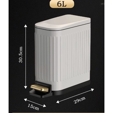 ถังขยะสเตนเลส ทรงสี่เหลี่ยมผืนผ้า 6 ลิตร (MH_161) ถังขยะแบบเหยียบกันน้ำและกันกลิ่น - รูปที่ 7