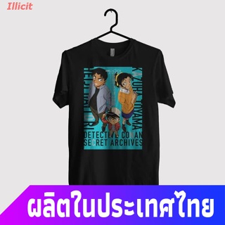 คนอ้วนใส่สบายๆIllicit นักสืบโคนันเสื้อยืดถักฤดูร้อน เสื้อยืดพิมพ์ลาย Detective Conan สําหรับผู้ชาย Detective Conan Short