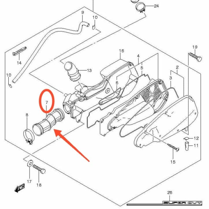 อะไหล่แท้ Suzuki,13881B13H00N000 Original Suzuki Skywave 125 ยางทางเข้าคาร์บูเรเตอร์