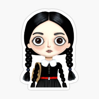 สติ๊กเกอร์กันน้ำ สติ๊กเกอร์ติดรถ แม่เหล็กติดตู้เย็น Wednesday Addams Jenna Ortega WEDA3