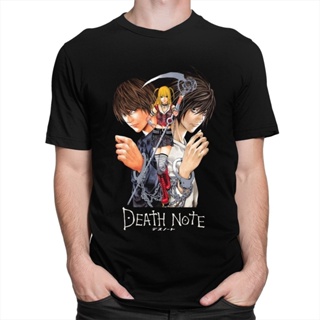 เสื้อยืด พิมพ์ลายอนิเมะมังงะ Death Note Yagami Misa and Lawliet สไตล์ญี่ปุ่น เหมาะกับฤดูร้อน สําหรับผู้ชาย XS_12