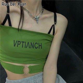 RUO BEI XAUN เสื้อชั้นในสตรีใหม่สไตล์เกาหลีพิมพ์ตัวอักษรเรียบง่ายเสื้อชั้นในสตรี