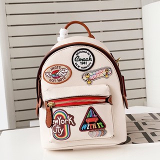 COACH CA137 กระเป๋าเป้ กระเป๋าแล็ปท็อป กระเป๋านักศึกษา เดินทาง หนังแท้ student bag backpack
