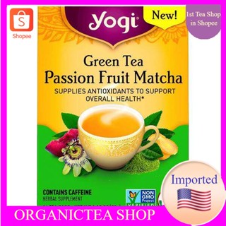 ชา Yogi Tea, Green Tea, Passion Fruit Matcha, 16 Tea Bags