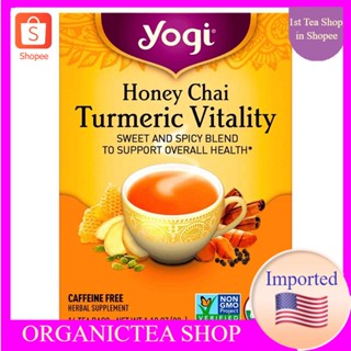 ชา YOGI Honey Chai, Turmeric Vitality, 16 Tea Bags,ชาสมุนไพรออแกนิค ชาเพื่อสุขภาพ จากอเมริกา