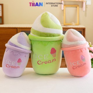 หมอนตุ๊กตา รูปไอศกรีม ผ้ากํามะหยี่ขนนิ่ม เหมาะกับของขวัญ ของเล่นสําหรับเด็ก