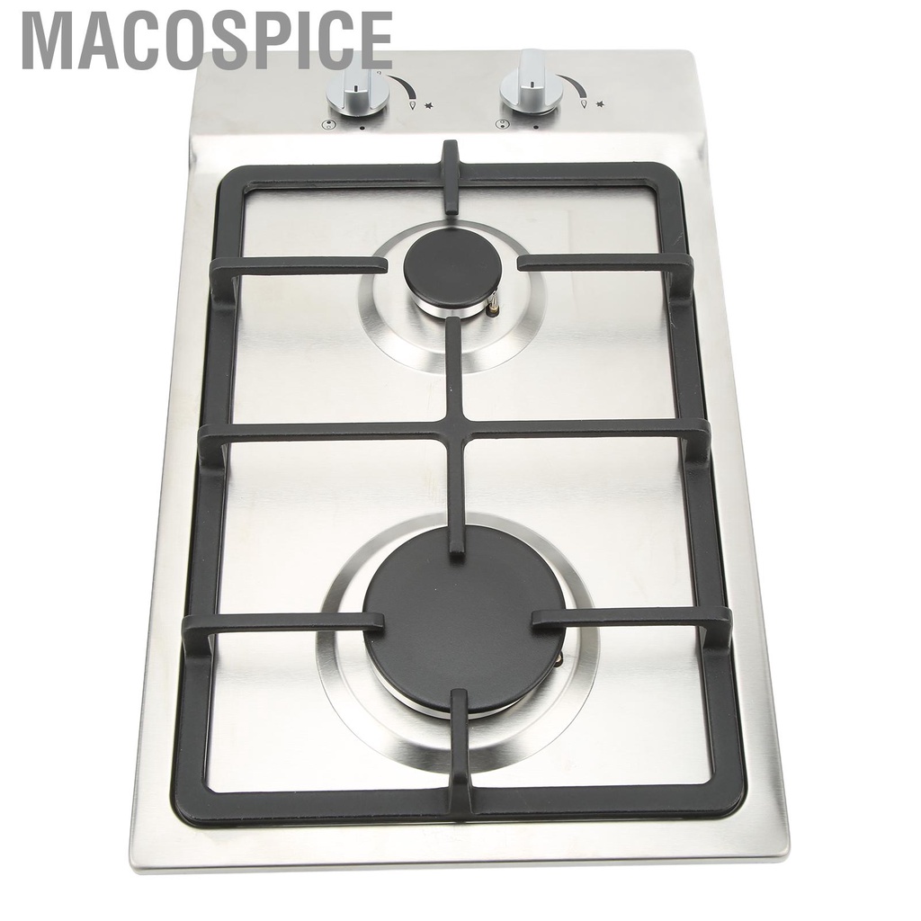 Macospice 2 Burners Gas Stove Cooktop 2.5KW 2.3KW LPG NG Dual Fuel