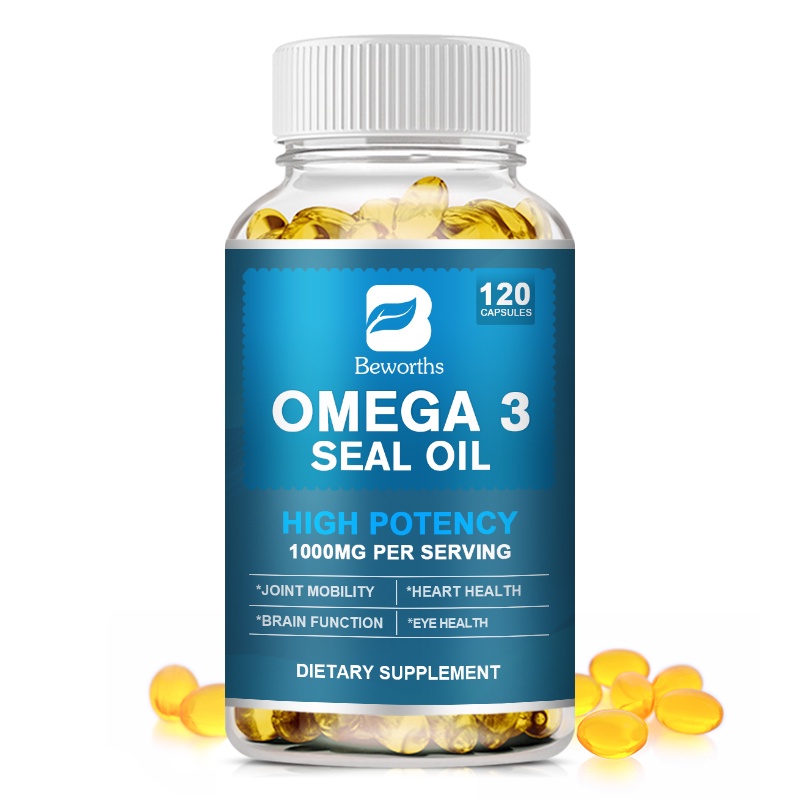 Beworths Omega 3 แคปซูลน้ํามัน พร้อม EPA DPA DHA ช่วยพยุงสมอง หัวใจ และข้อต่อ ข้อต่อสุขภาพ เคลื่อนไหว รองรับ 1000 มก. ต่อเสิร์ฟ