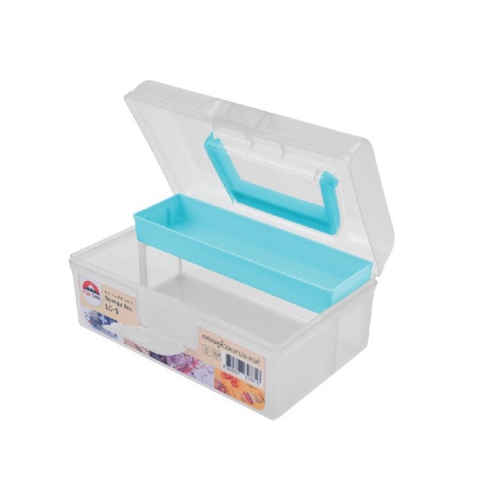 PZ กล่องเก็บของ กล่องเก็บยาพกพา กล่องเก็บของพลาสติก ฝาหูหิ้ว 2 ชั้น สำหรับ เก็บของ จัดระเบียบ ให้เรียบร้อย LC-9 - รูปที่ 3