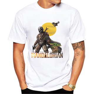 New Star Wars Mens Fashion The Mandalorian Boy Baby Yoda Design Short Sleeve T-Shirt Cool Hipster Shirts_04