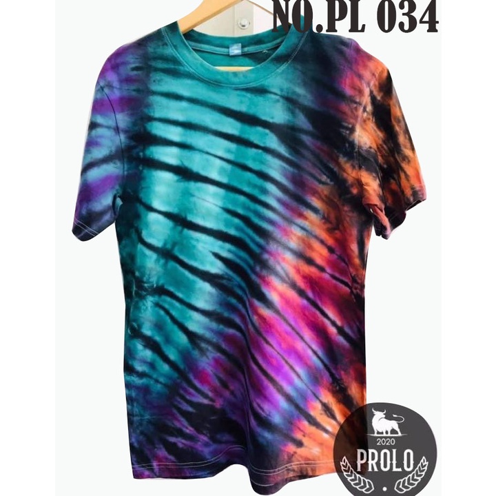 เสื้อมัดย้อม ลายริ้วเขียวส้มม่วง ผ้าCottonแท้100%