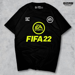 Gzrs เสื้อยืด พิมพ์ลายเกมเมอร์ | เกม Fifa 22 สีดํา