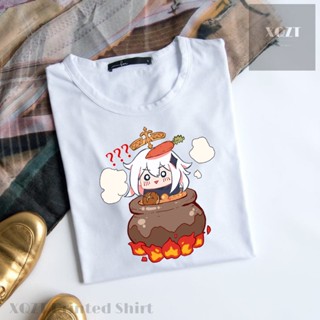 Genshin Impact Paimon Emergency Food Cute PC Android IOS Nintendo Switch PS4 Gaming Shirt (G25)_05