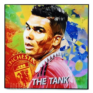 Casemiro คาเซมิโร่ Manchester United แมนยู ปีศาจแดง บราซิล​ Brazil รูปภาพ​ติด​ผนัง​ pop art ฟุตบอล​ กรอบรูป​ แต่งบ้าน