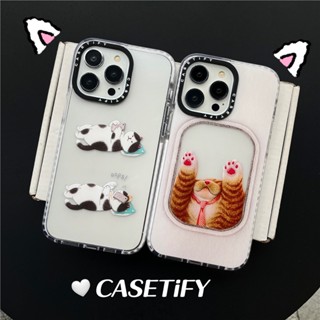 CASETIFYเคสโทรศัพท์มือถืออะคริลิค TPU แบบแข็ง ปิดด้านหลัง ลายแมว สําหรับ Apple IPhone 11 12 13 14 Pro Max 14 plus