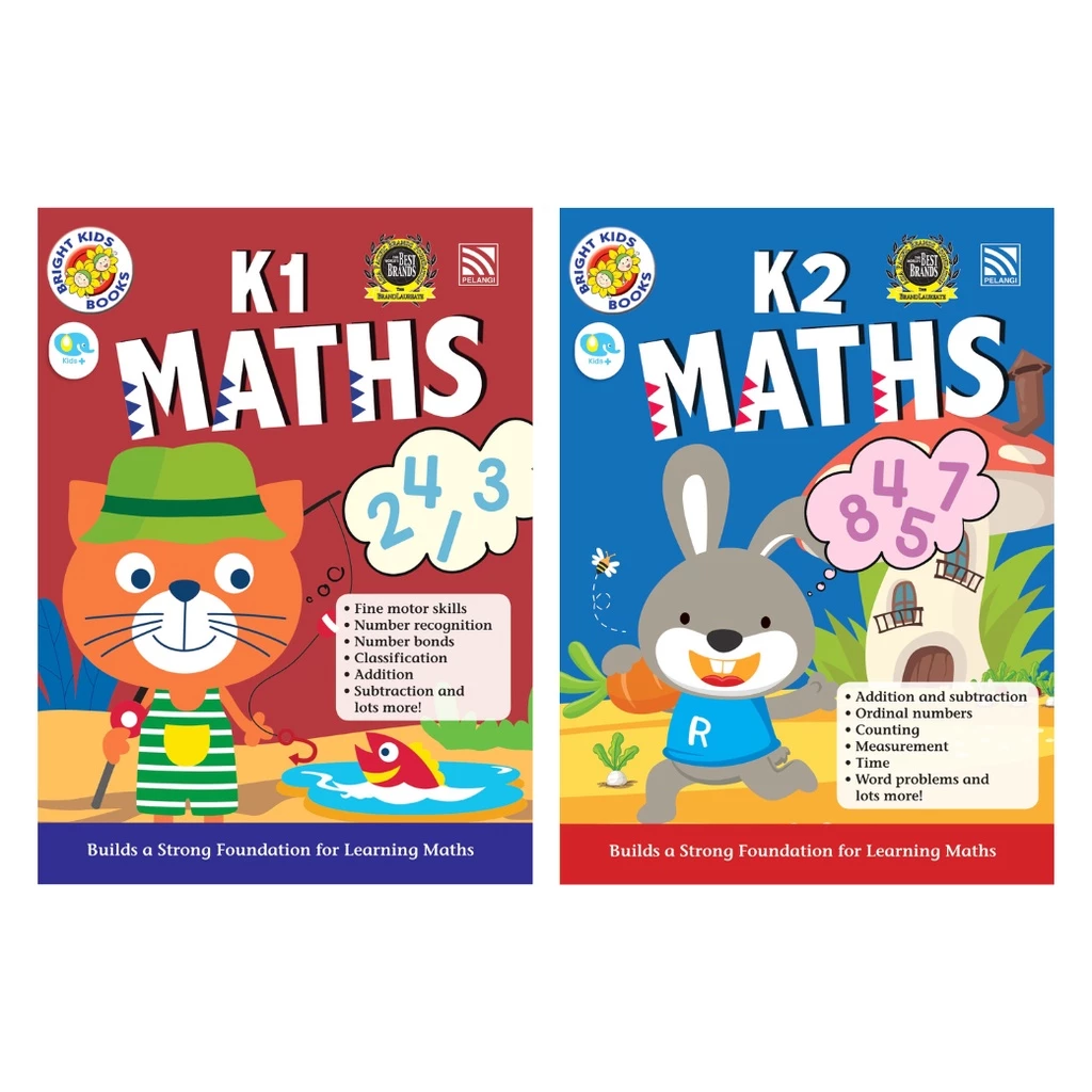 หนังสือแบบฝึกหัดอนุบาล Bright Kids > MATHS K1-K2 แบบฝึกหัดเด็ก หนังสือเรียนอนุบาล Pelangithai