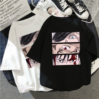 Japanese Anime Jujutsu Kaisen Womens T-Shirt Gojo Satoru Fun Cartoon Character Print Loose Street Style Harajuku P_02