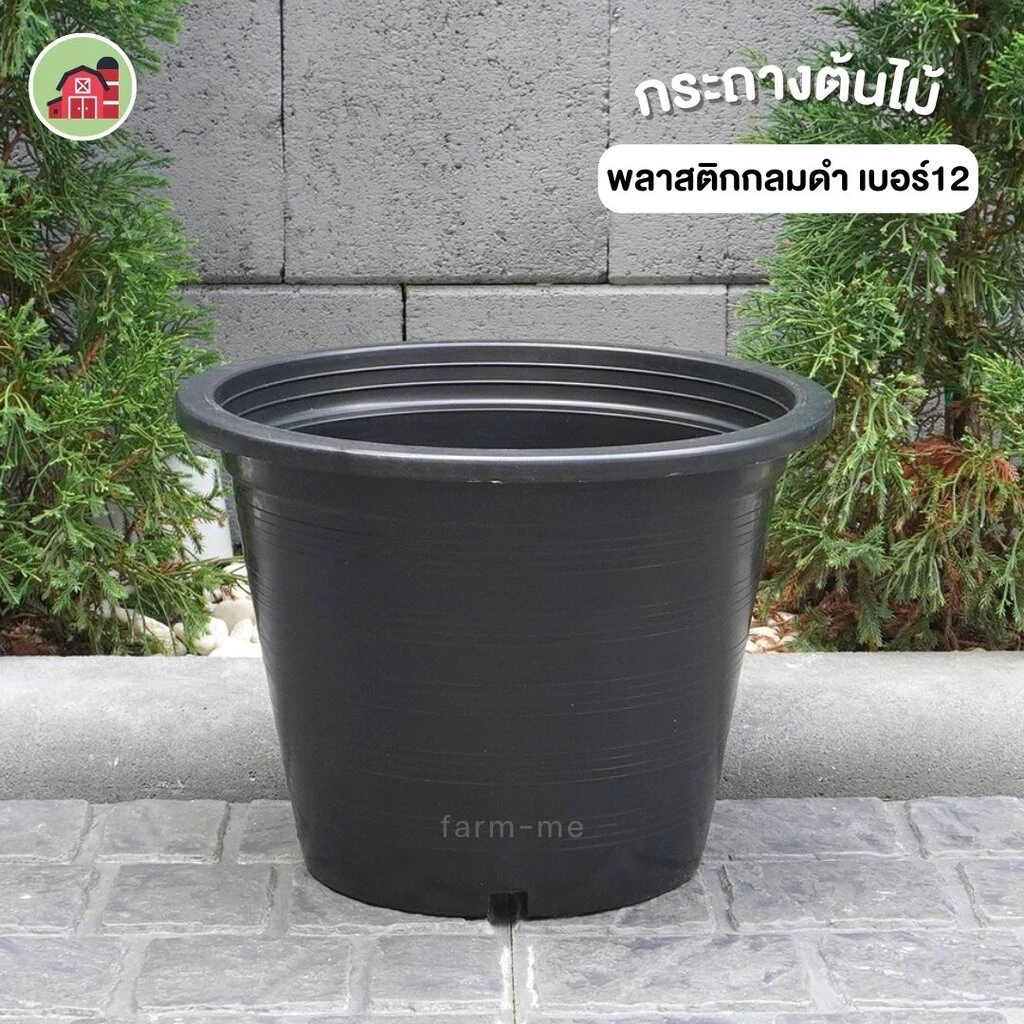 กระถางต้นไม้พลาสติก กลม 12นิ้ว 10ใบ